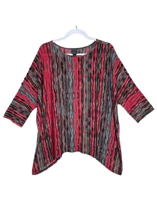 Clara Sun Woo Tops - Clara Sun Woo Tunic Mixed Print Abstract Stretch Relaxed Bohemian Artsy Size L